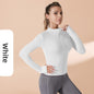 Autumn Winter Workout Quick Dry Sun Protection Women's Tight Yoga Jacket High Elasticity Breathable for Running Fitness