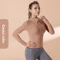 Autumn Winter Workout Quick Dry Sun Protection Women's Tight Yoga Jacket High Elasticity Breathable for Running Fitness