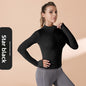 Autumn Winter Workout Quick Dry Sun Protection Women's Tight Yoga Jacket High Elasticity Breathable for Running Fitness