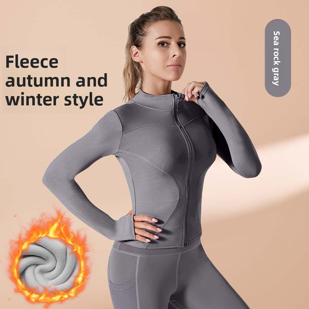 Autumn Winter Workout Quick Dry Sun Protection Women's Tight Yoga Jacket High Elasticity Breathable for Running Fitness