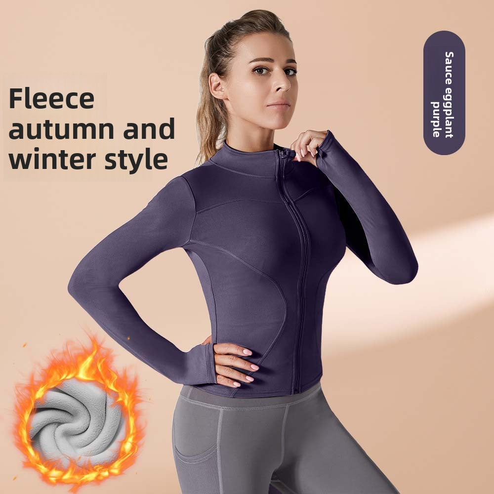 Autumn Winter Workout Quick Dry Sun Protection Women's Tight Yoga Jacket High Elasticity Breathable for Running Fitness