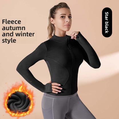 Autumn Winter Workout Quick Dry Sun Protection Women's Tight Yoga Jacket High Elasticity Breathable for Running Fitness