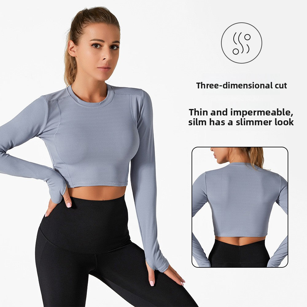 Women Summer Long Sleeve Quick Dry Yoga Set Fitness Running Top Pants Workout Clothes