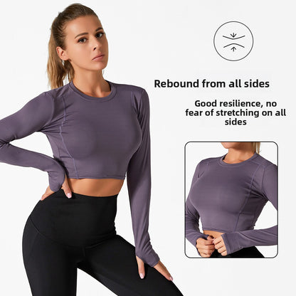 Women Summer Long Sleeve Quick Dry Yoga Set Fitness Running Top Pants Workout Clothes